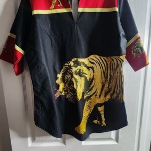 Black and Red Tiger Print Blouse